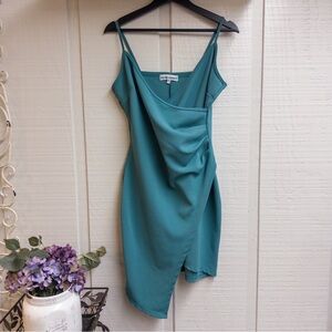 Almost Famous Teal Asymmetrical Dress